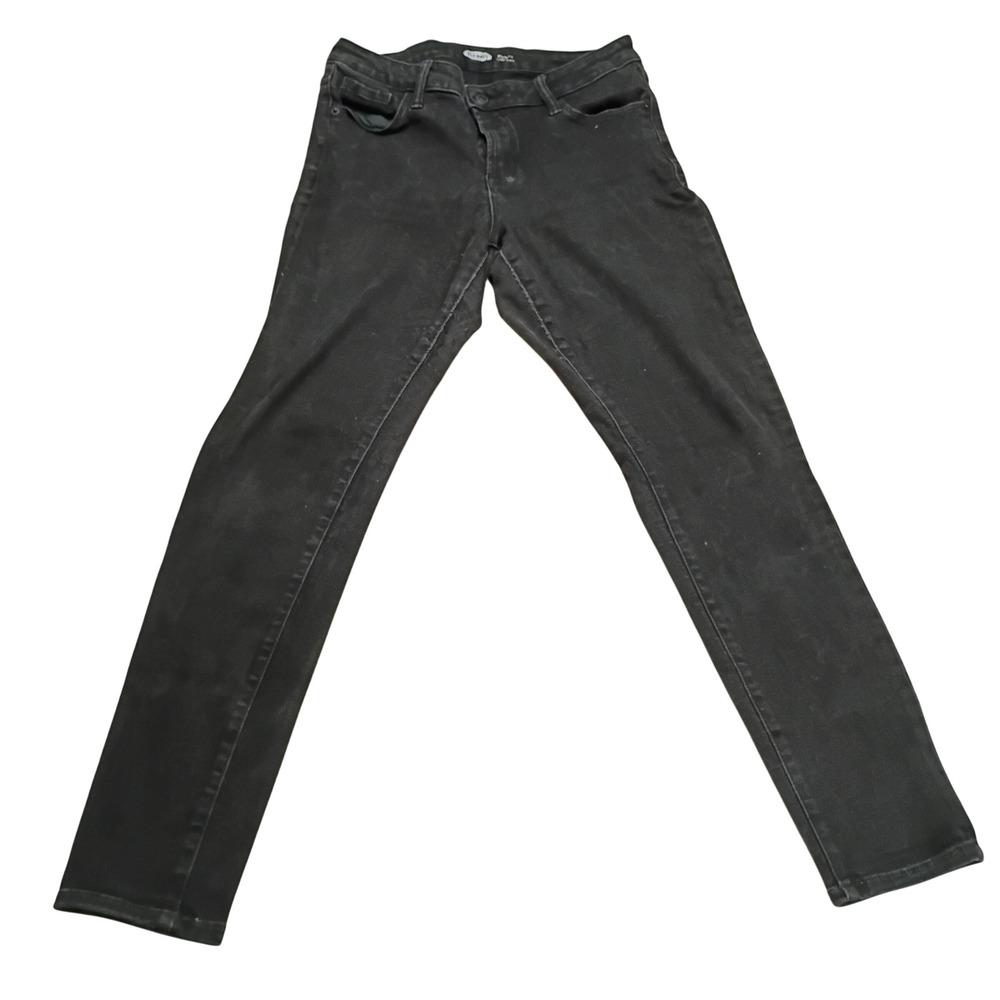 Old Navy Rockstar‎ Super Skinny Jeans Womens 10 Blac Mid Rise Stretch